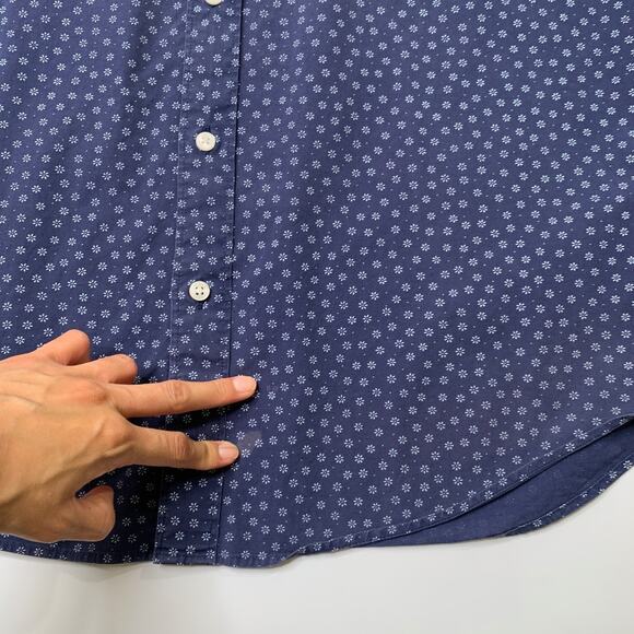 J Crew Shirt Mens M Medium Classic Stretch Short Sleeve Secret Wash Daisy Floral - Picture 3 of 10